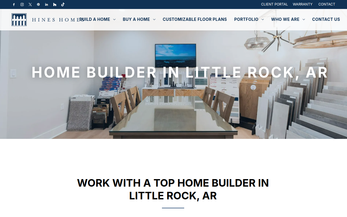 Hines Homes website screenshot