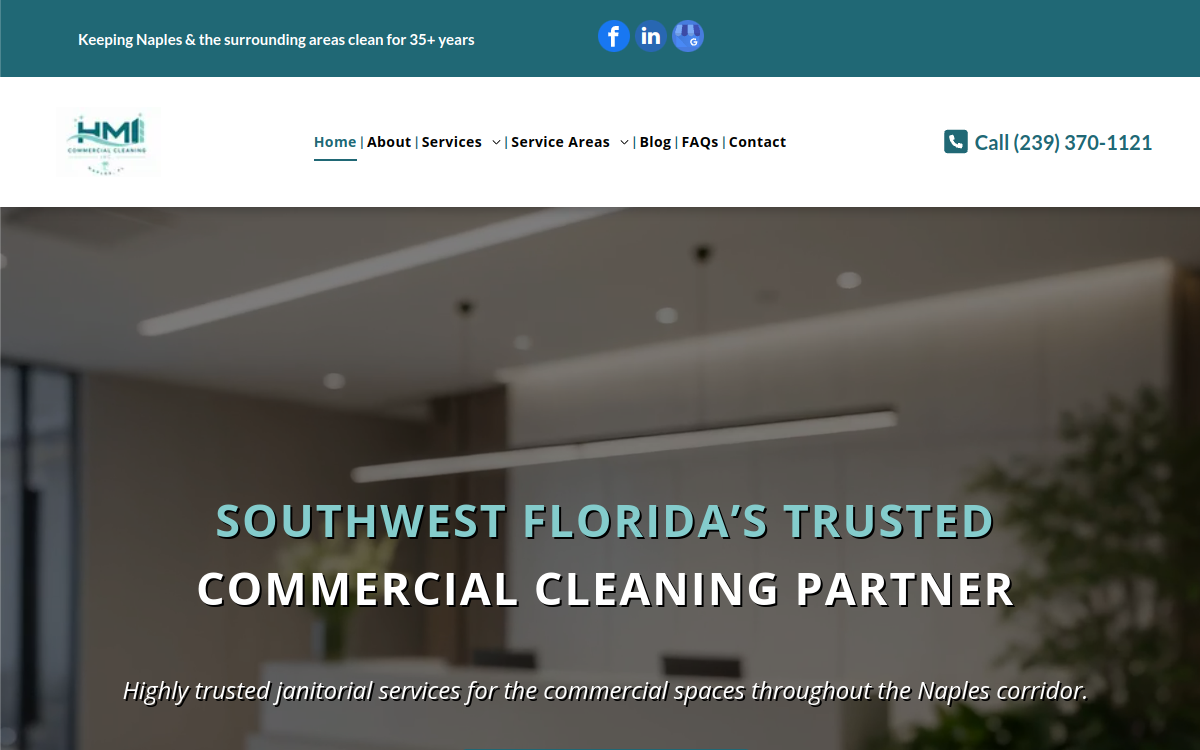 HMI Commercial Cleaning website screenshot