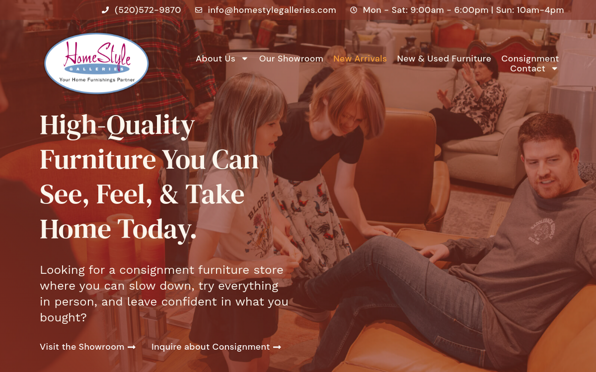 Home Style Galleries website screenshot