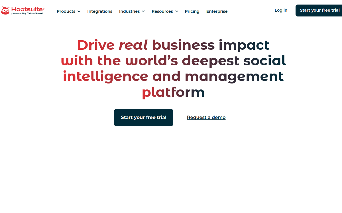 Hootsuite website preview
