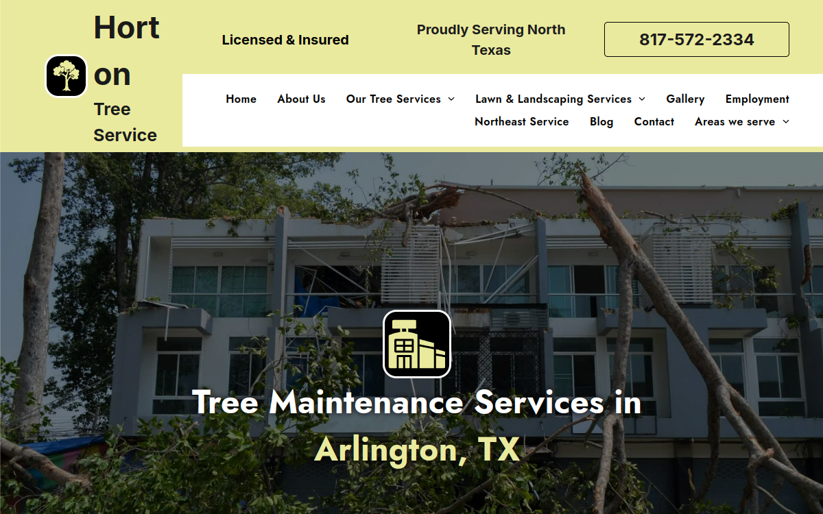 Horton Tree Service website screenshot