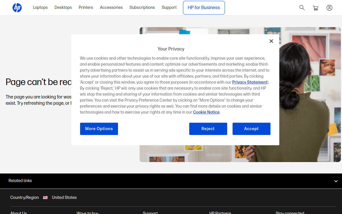 HP Financial Services interface screenshot