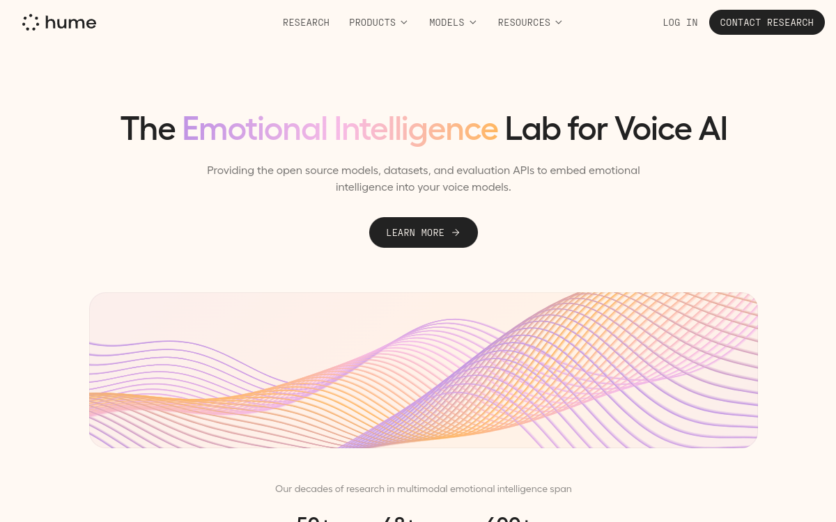 Hume AI website preview