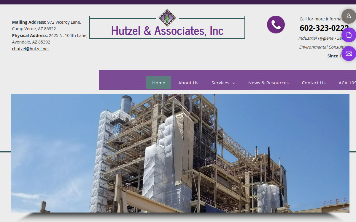 Hutzel & Associates, Inc website screenshot