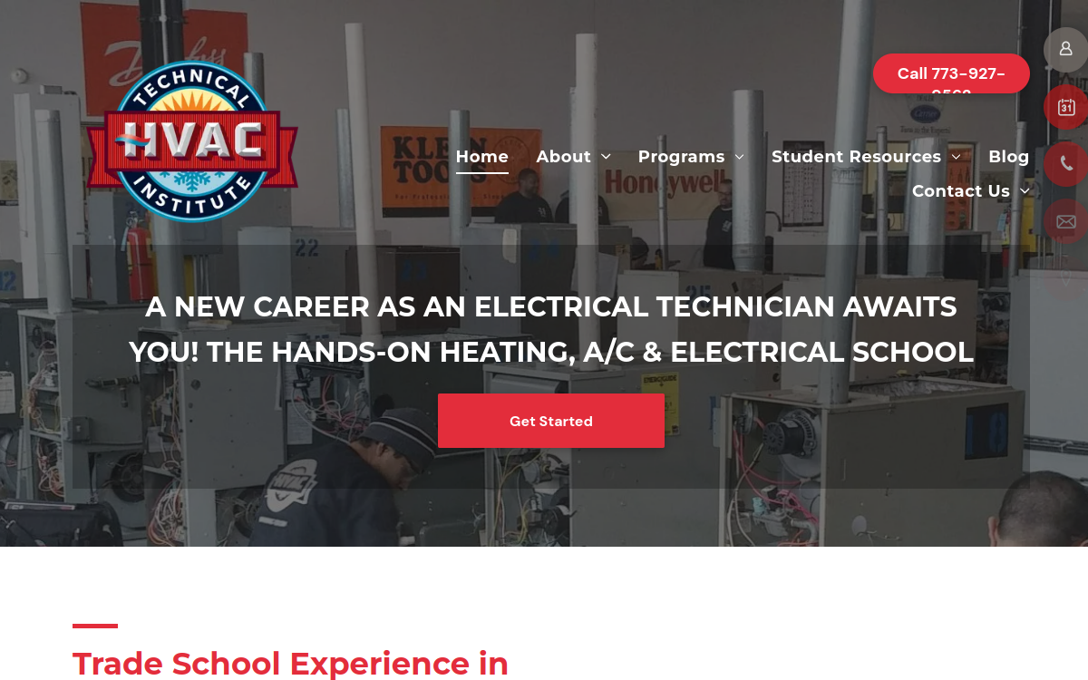 HVAC Technical Institute website screenshot