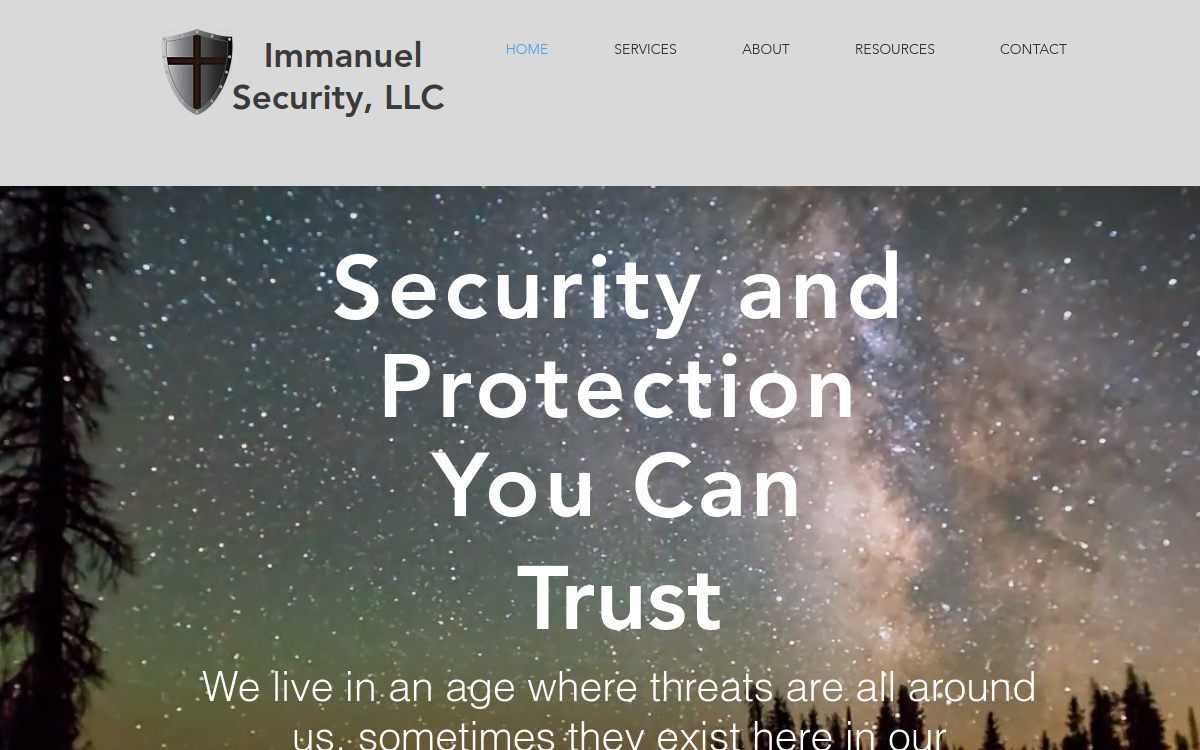 Immanuel Security, LLC website screenshot