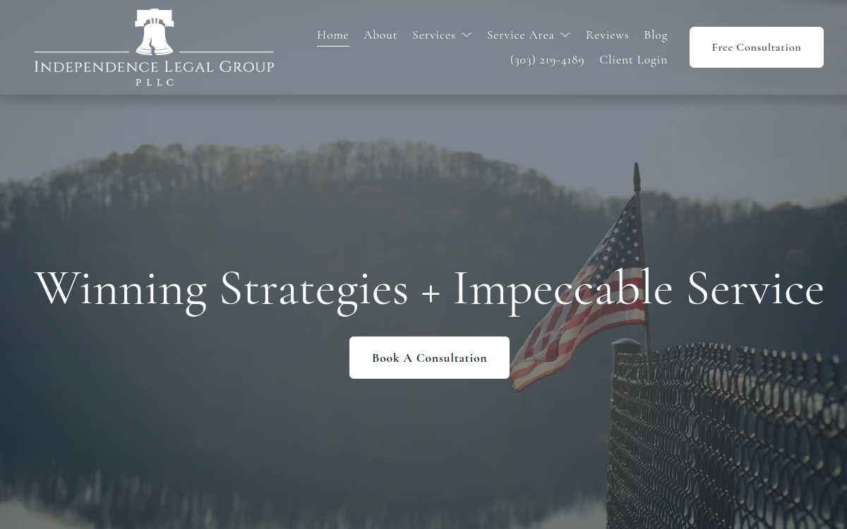 Independence Legal Group PLLC website screenshot