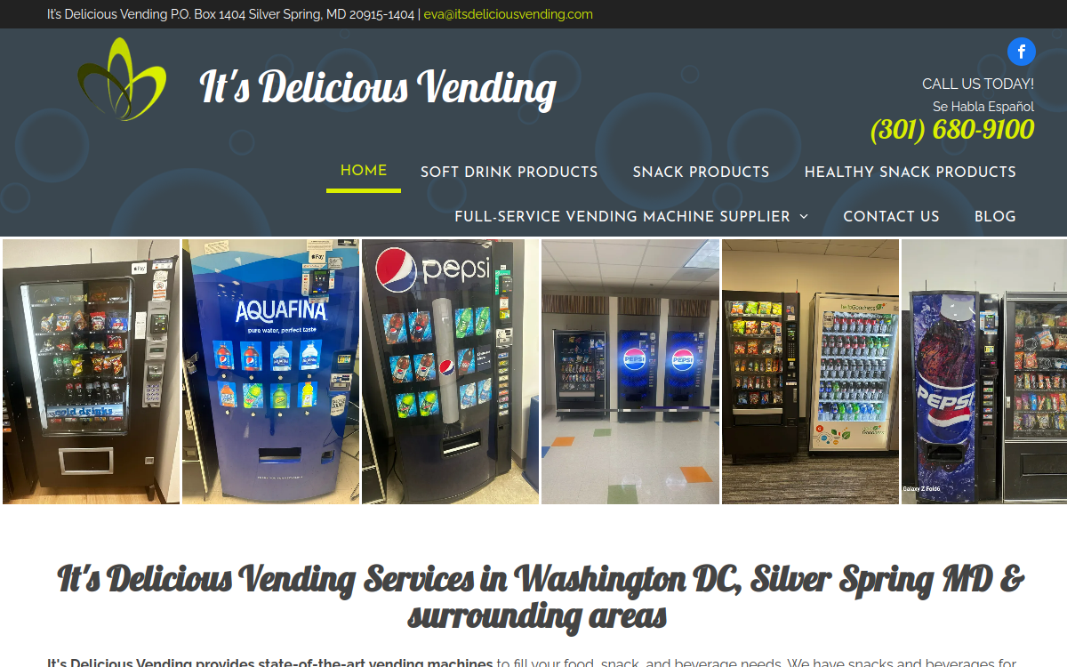 It's Delicious Vending website screenshot