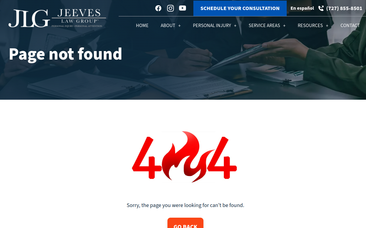 Jeeves Law Group, P.A. website screenshot