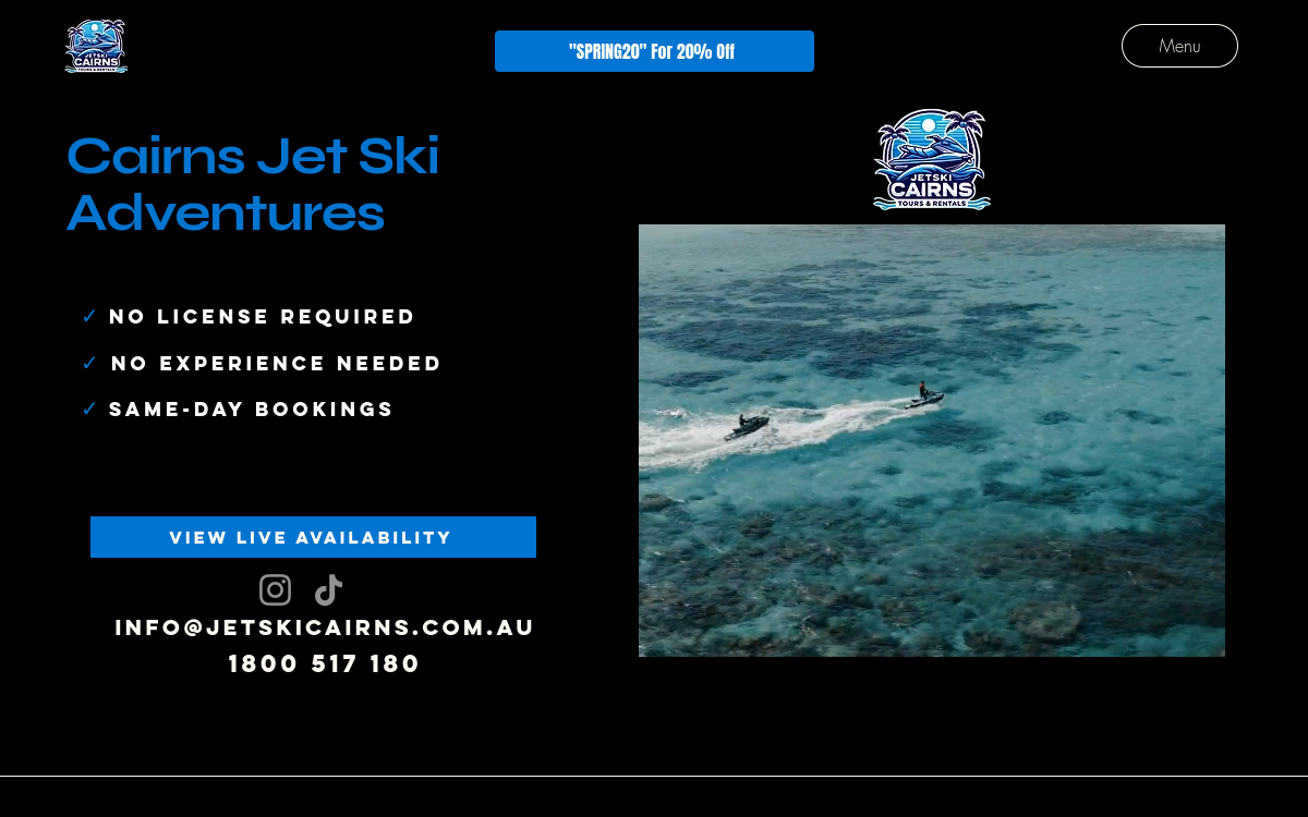 Jetski Cairns | Tours and Rentals website screenshot
