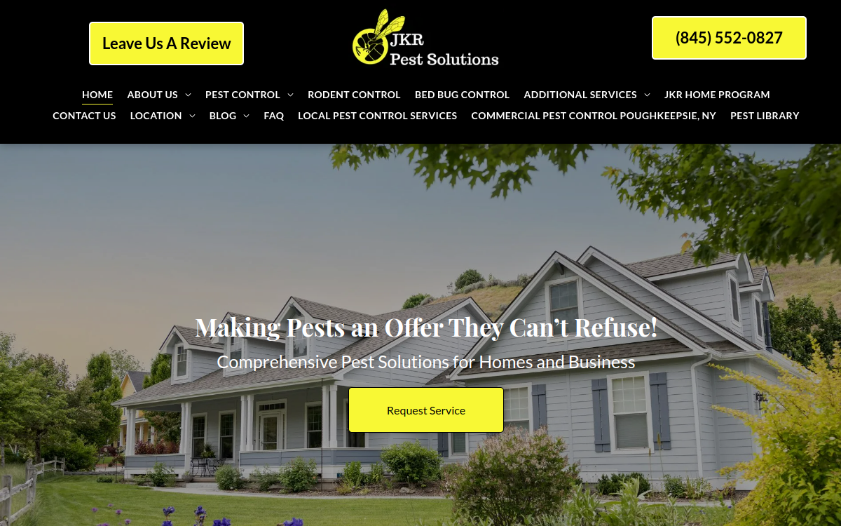 JKR Pest Solutions website screenshot