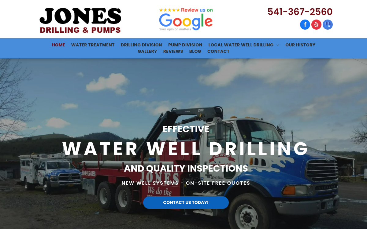 Jones Drilling & Pump, Co website screenshot