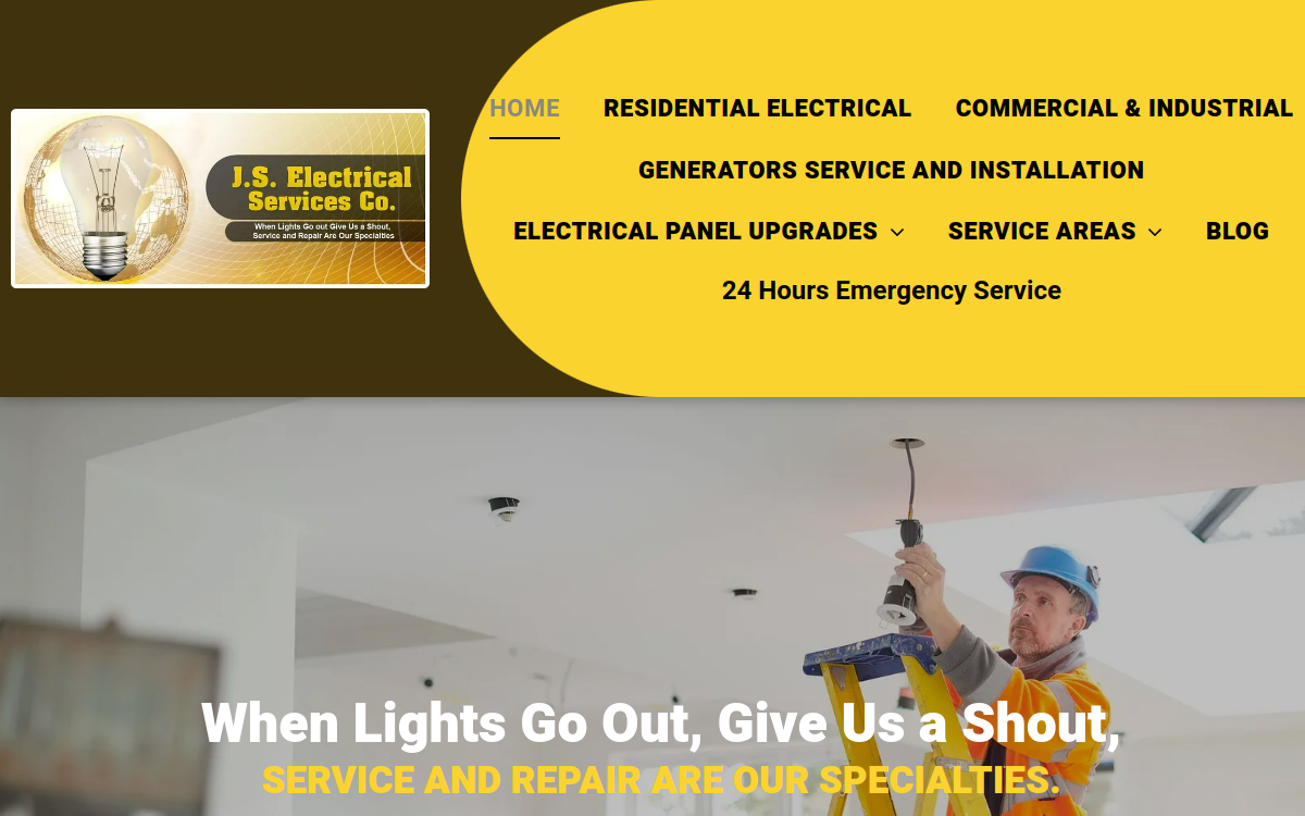 J S Electrical Services Co. website screenshot