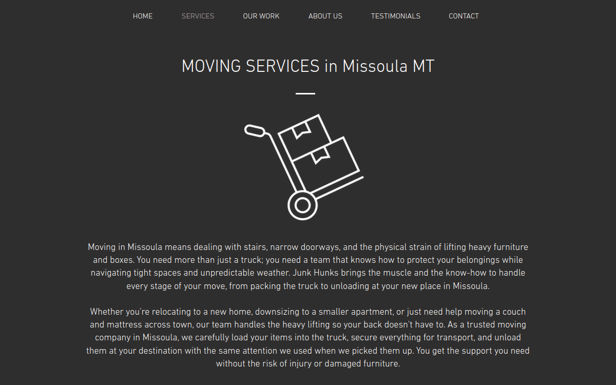 Local Movers Missoula MT website screenshot