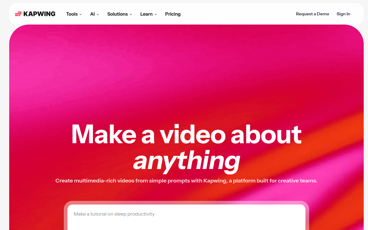 Kapwing website preview
