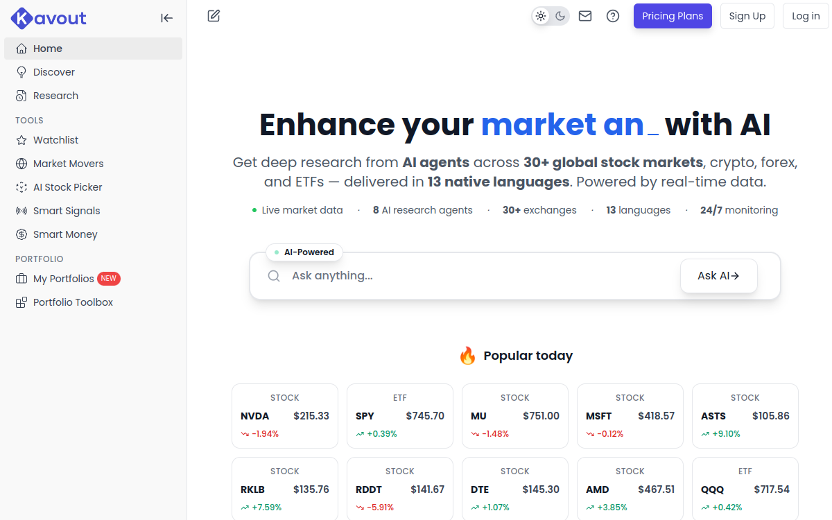 Kavout website preview