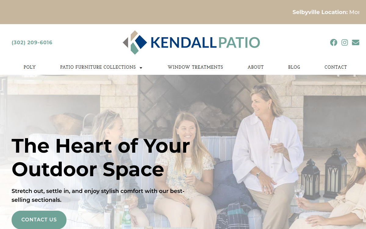 Kendall Patio Furniture website screenshot