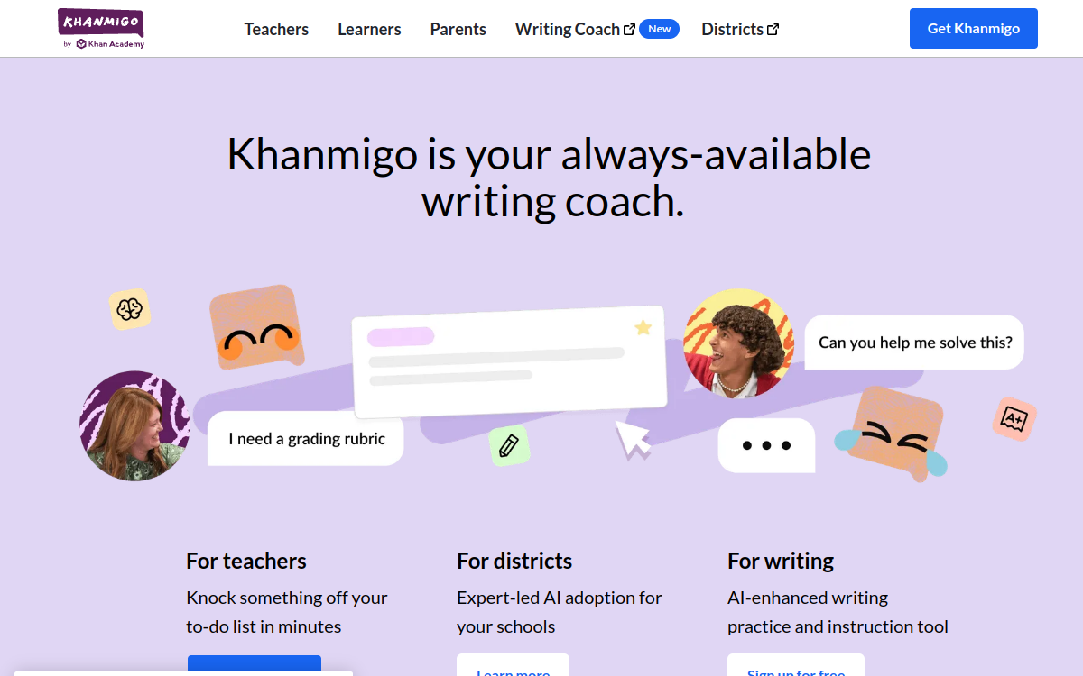 Khanmigo website preview