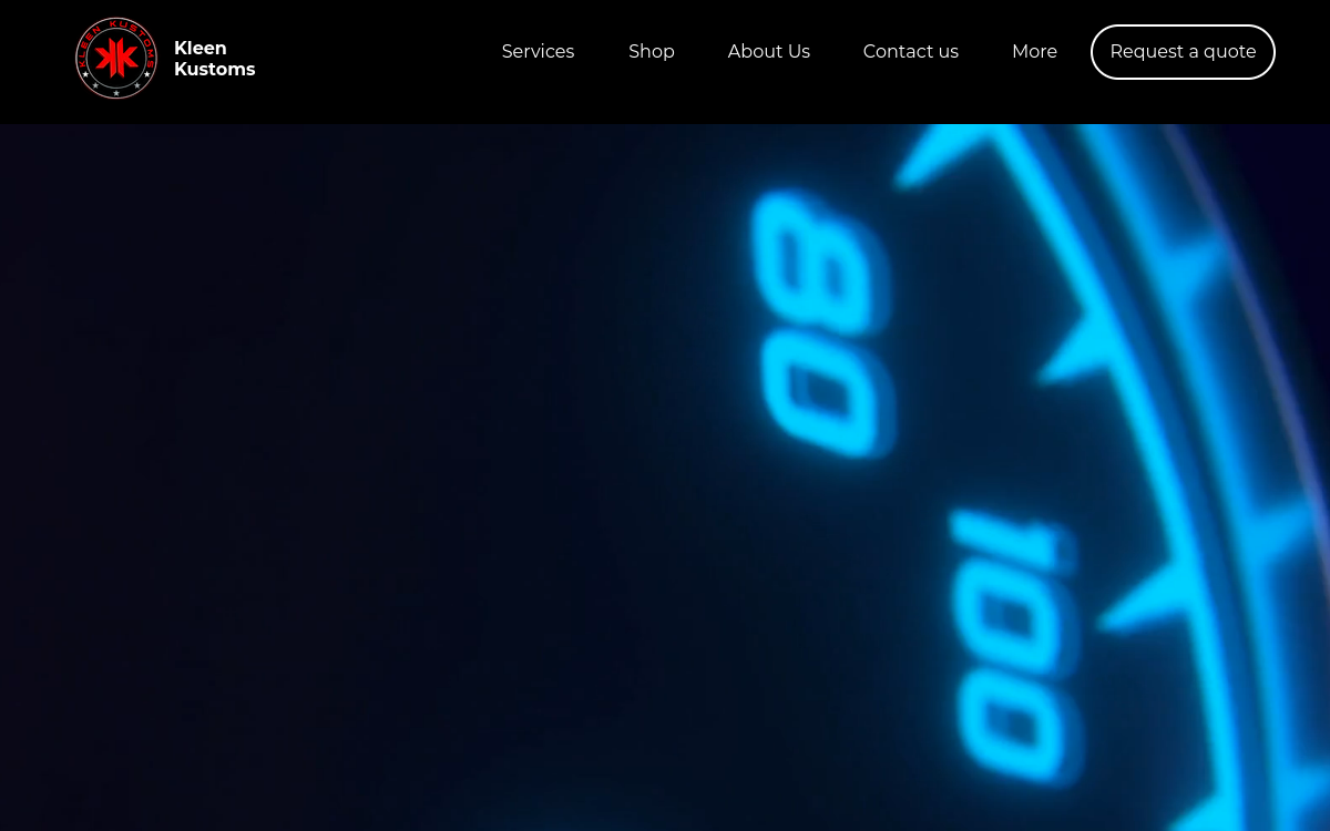 Kleen Kustoms website screenshot
