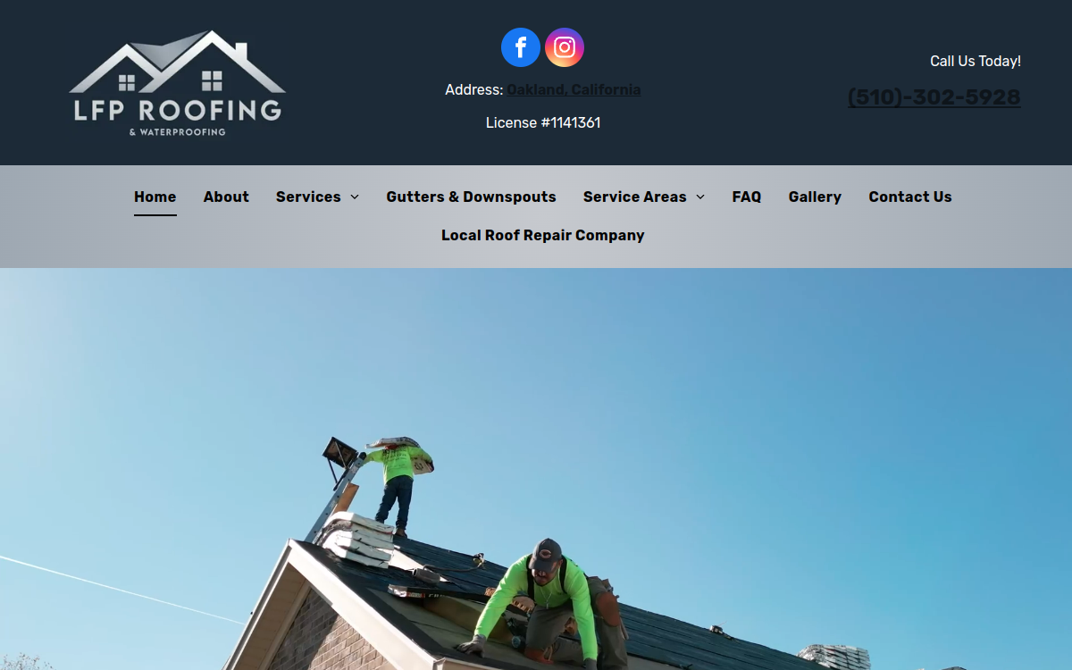 LFP Roofing website screenshot