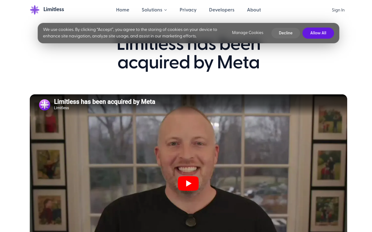 Limitless website preview