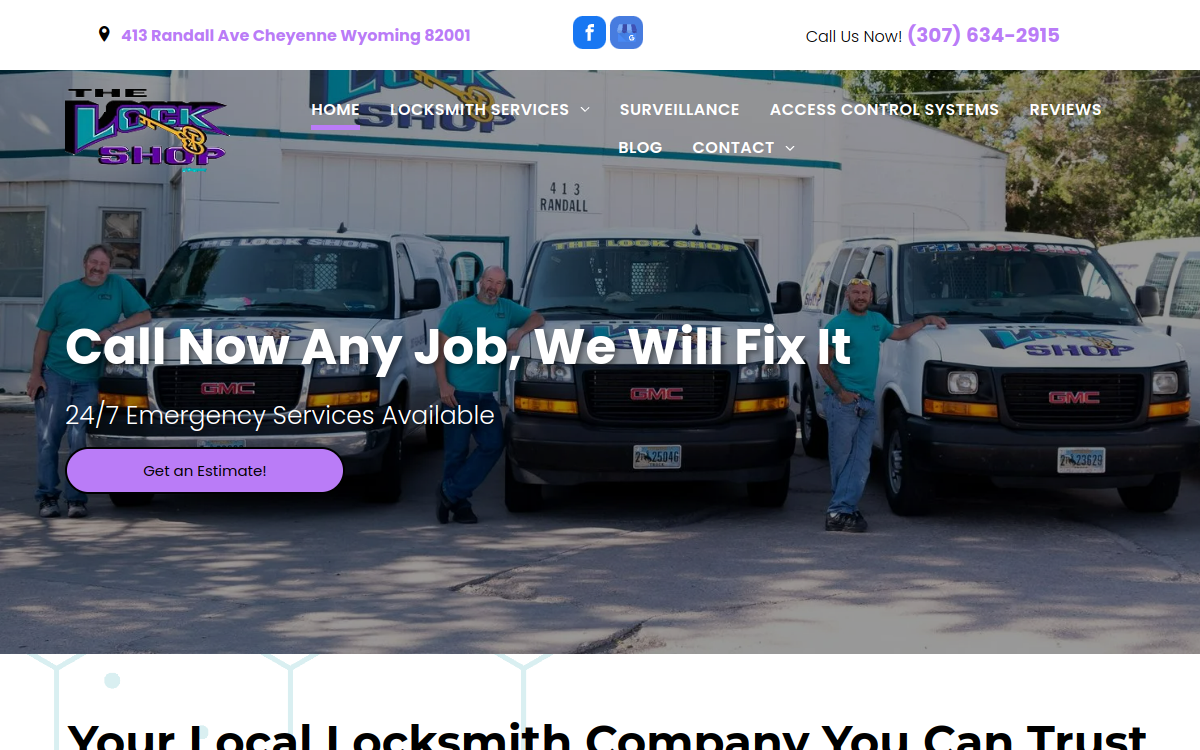The Lock Shop of Cheyenne website screenshot