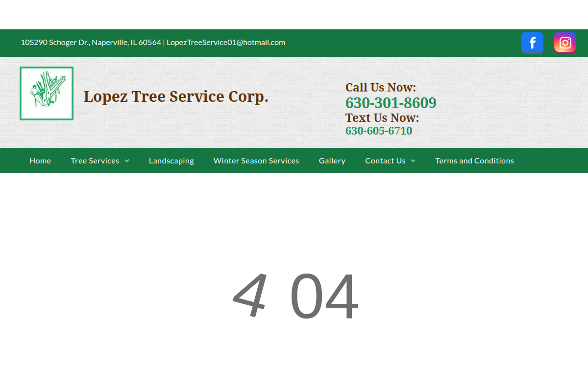 Lopez Tree Service website screenshot
