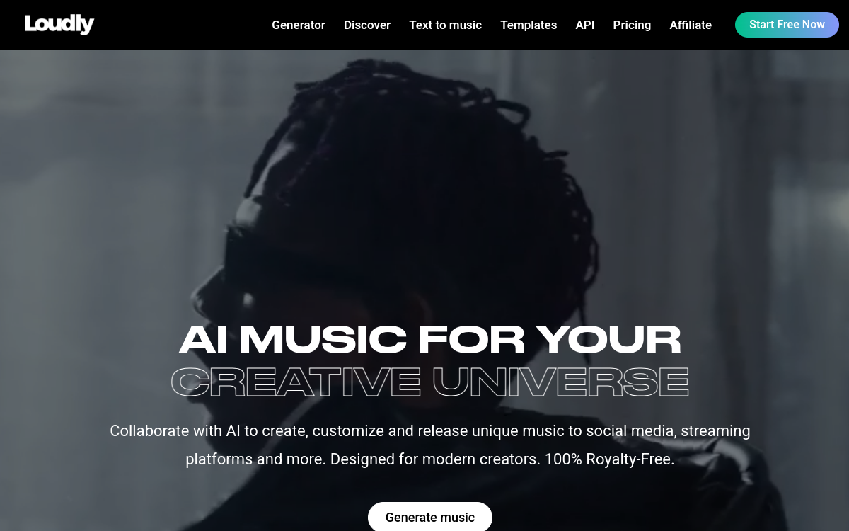 Loudly website preview