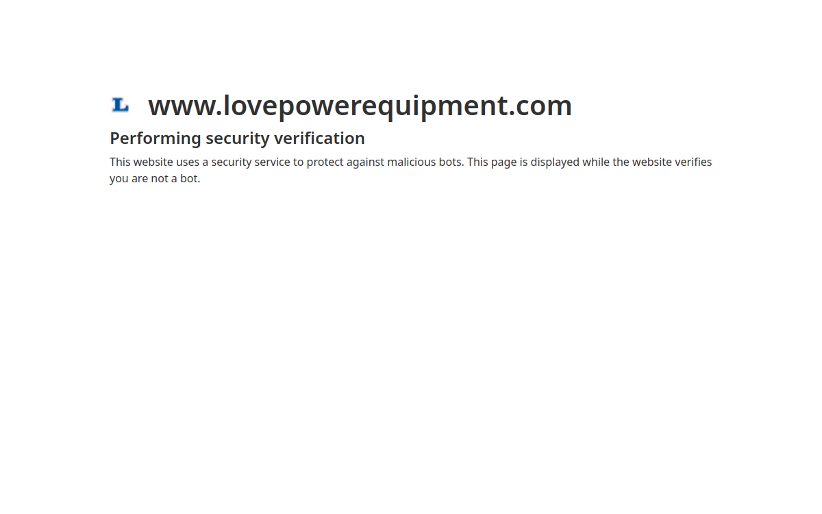 LOVE POWER EQUIPMENT website screenshot