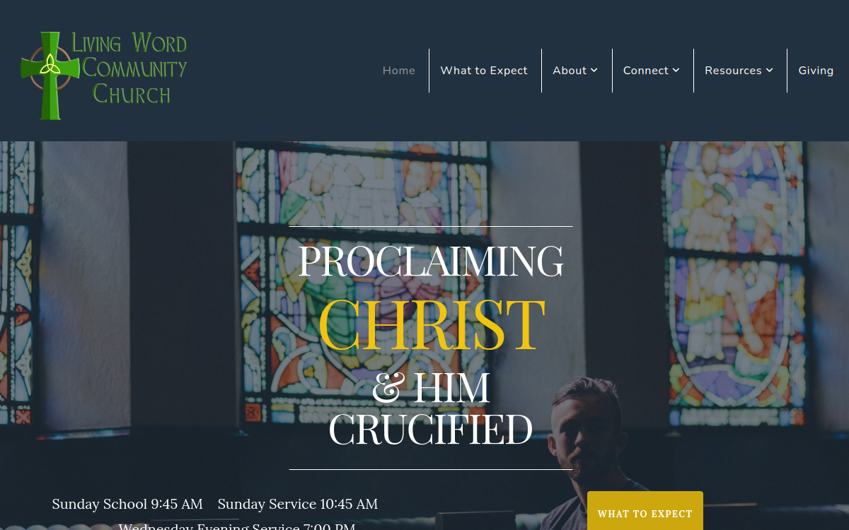 Living Word Community Church website screenshot