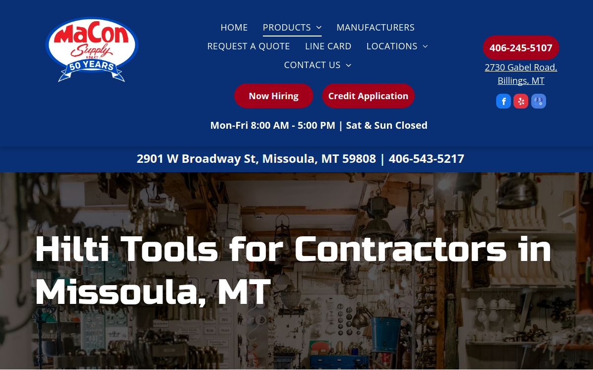 MaCon Supply website screenshot