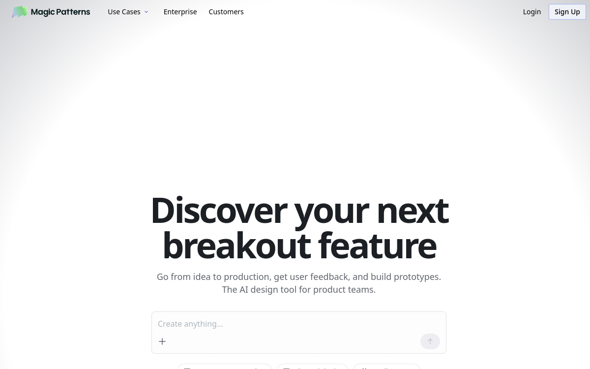 Magic Patterns website preview