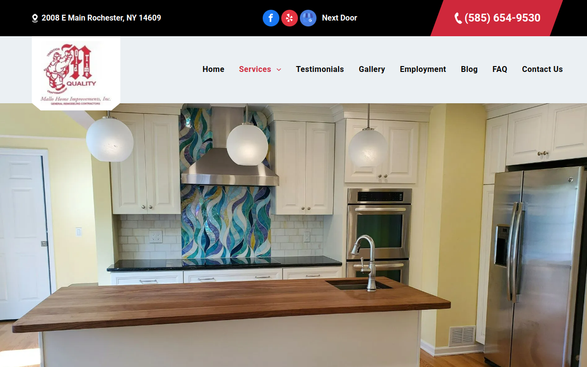 Mallo Home Improvements Inc website screenshot