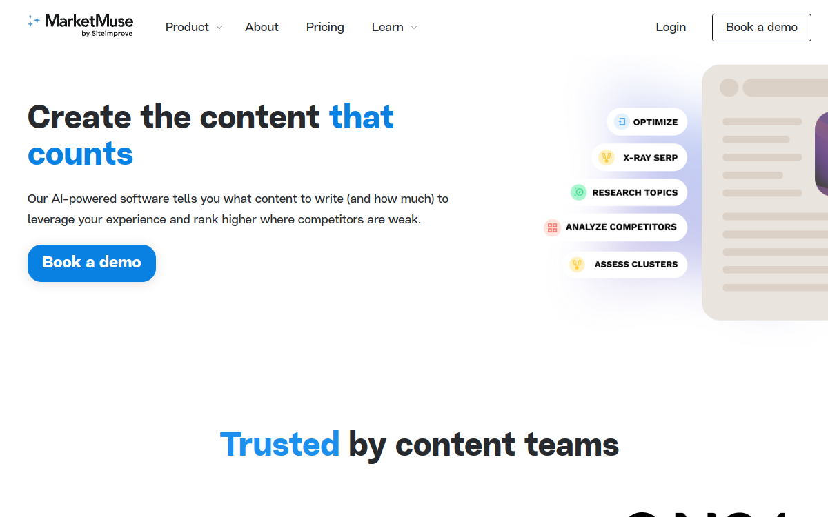 MarketMuse website preview