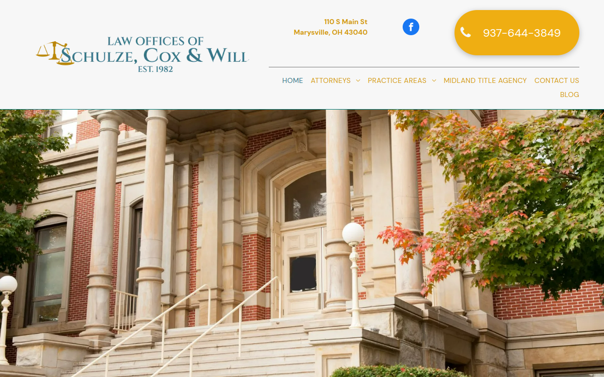 Schulze, Cox & Will Law Office website screenshot
