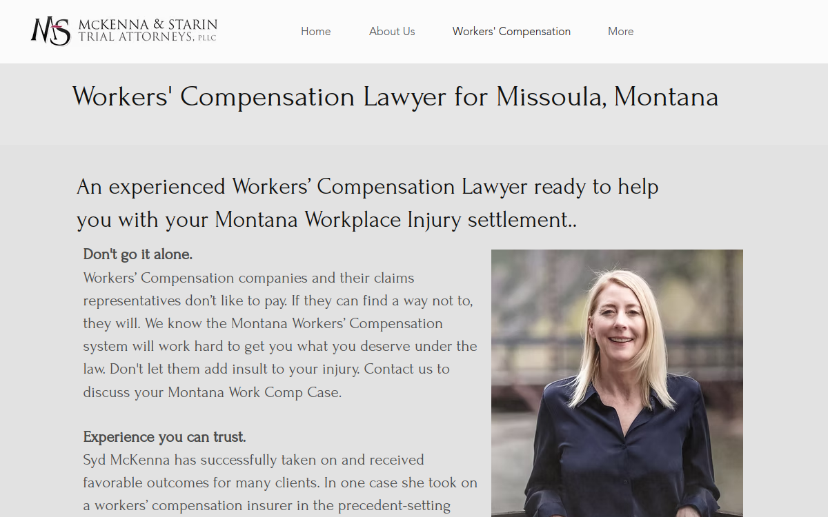 McKenna & Starin, PLLC website screenshot
