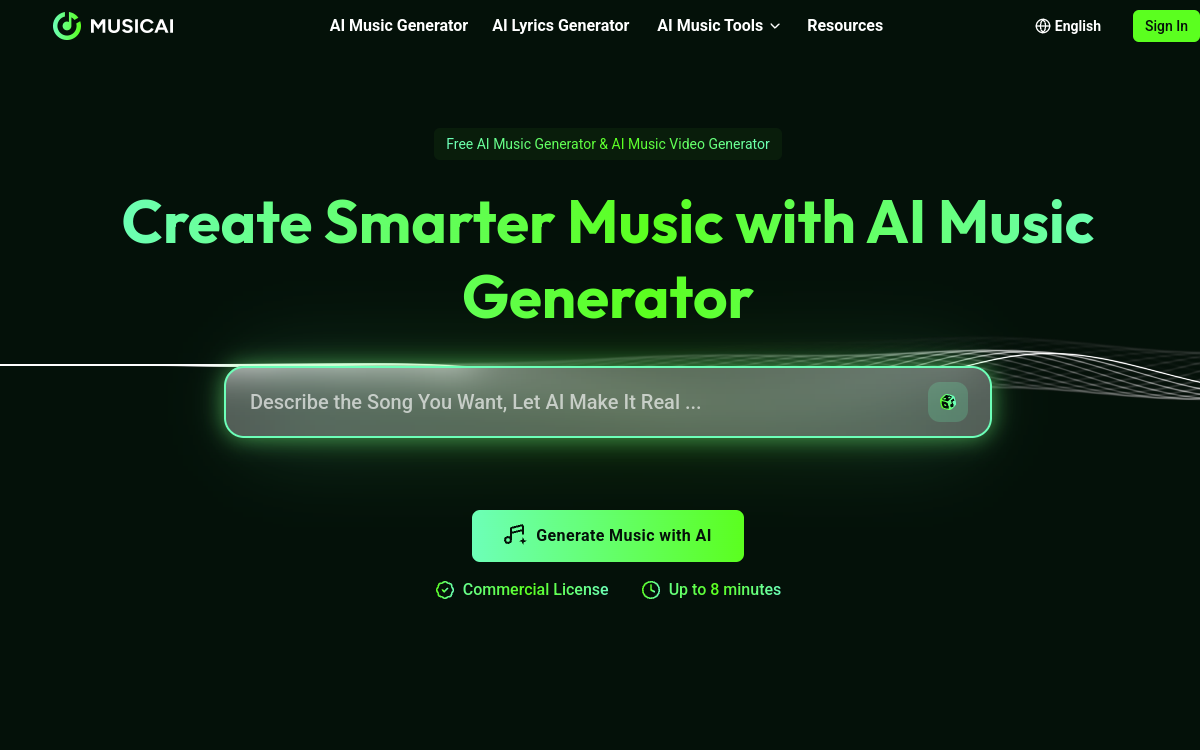Screenshot di MusicAI