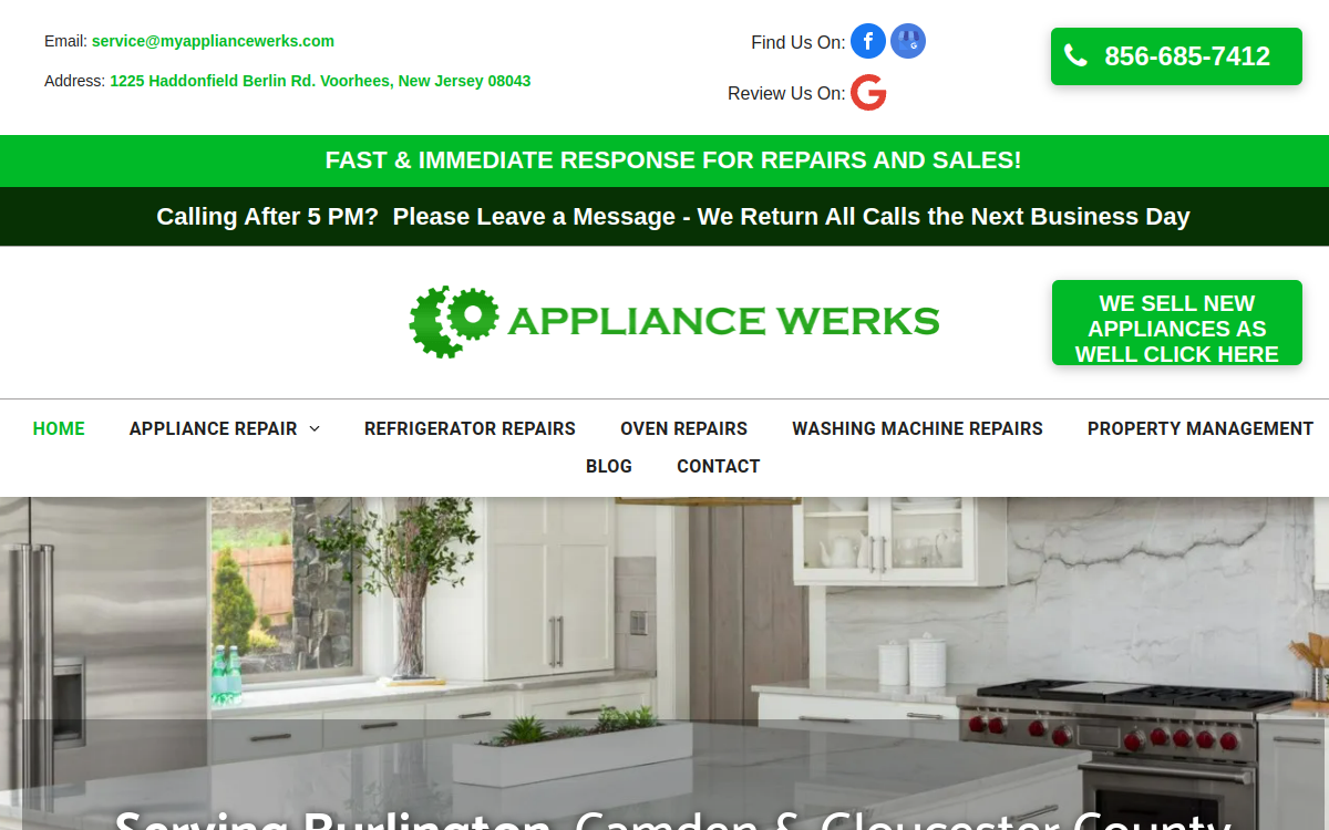 Appliance  Werks website screenshot