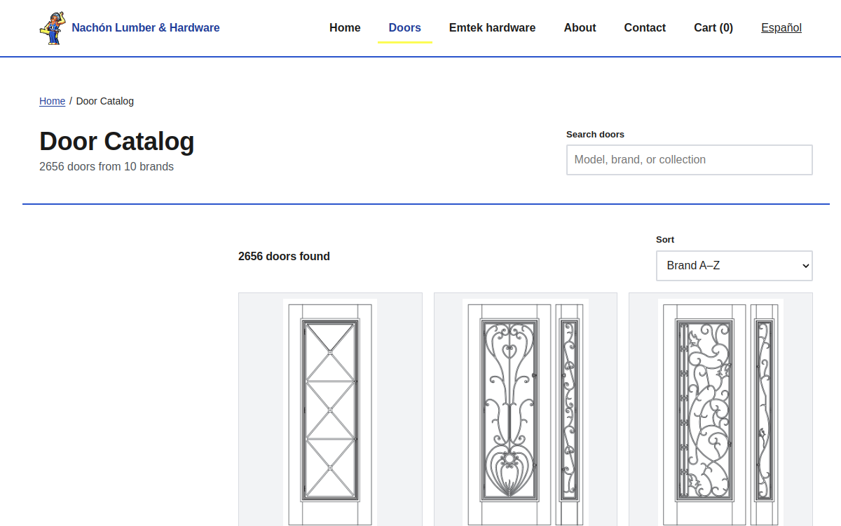 Nachon Lumber website screenshot