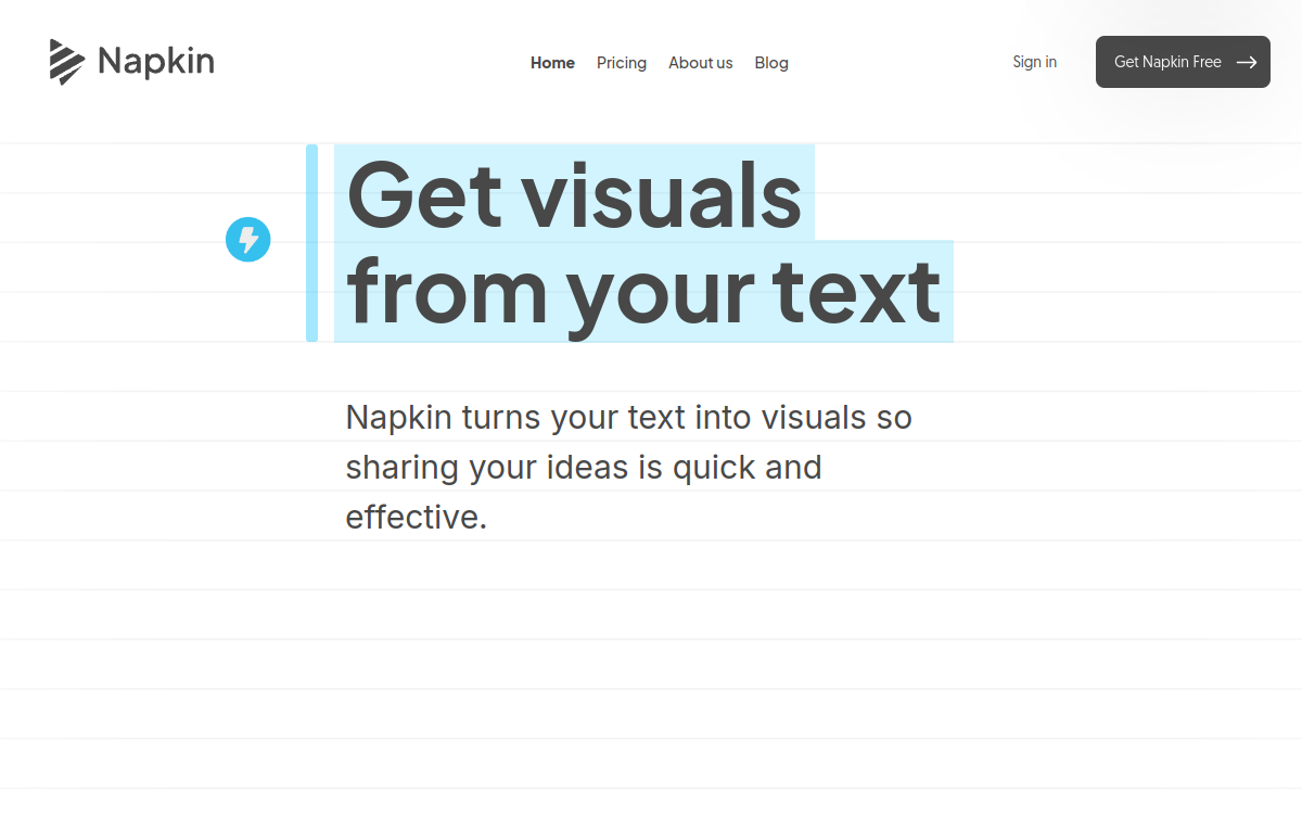 Napkin AI website preview