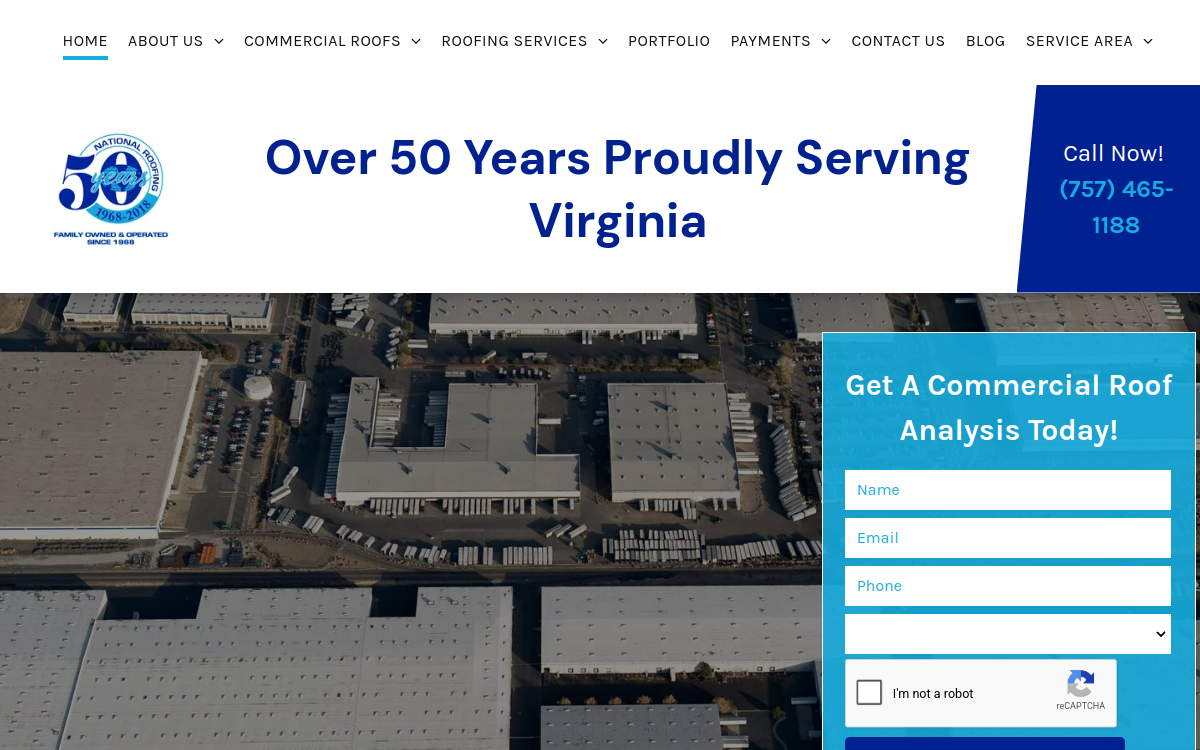 National Roofing Corporation website screenshot