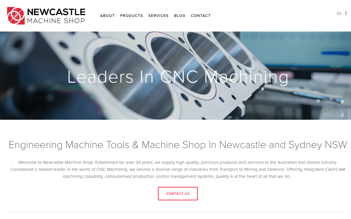 Newcastle Machine Shop website screenshot
