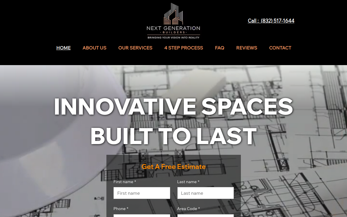 Next Gen Builders website screenshot