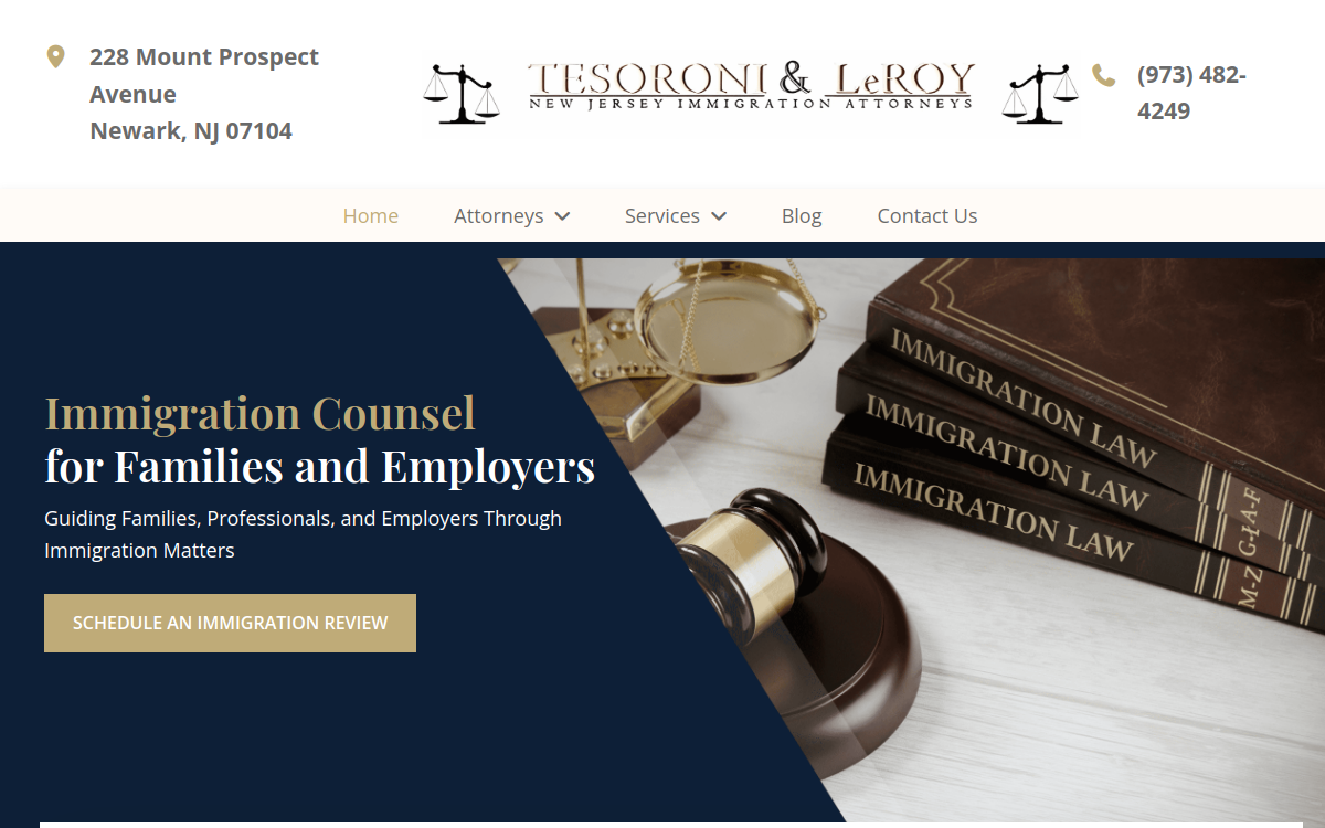 Tesoroni & Leroy website screenshot