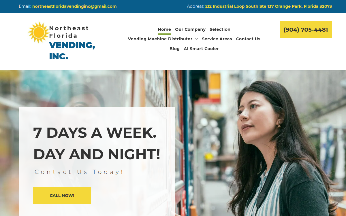 Northeast Florida Vending, Inc website screenshot