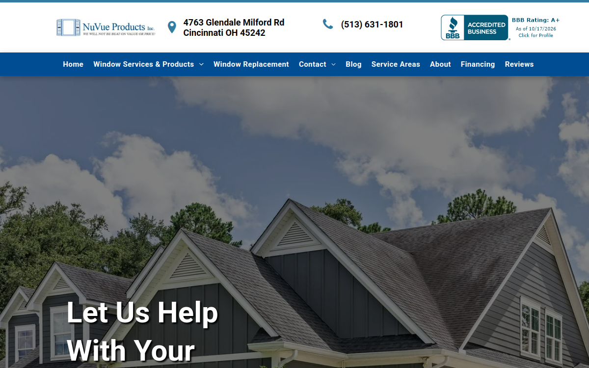 NuVue Products Inc. website screenshot