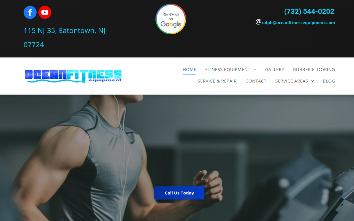 Ocean Fitness Equipment website screenshot
