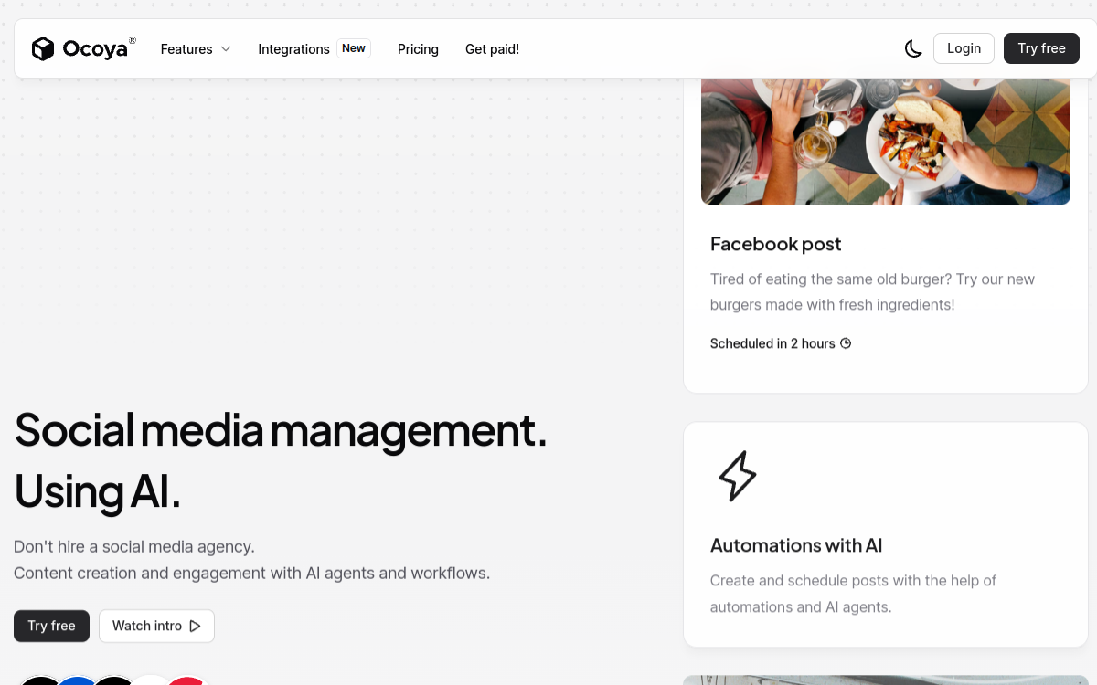 Ocoya website preview