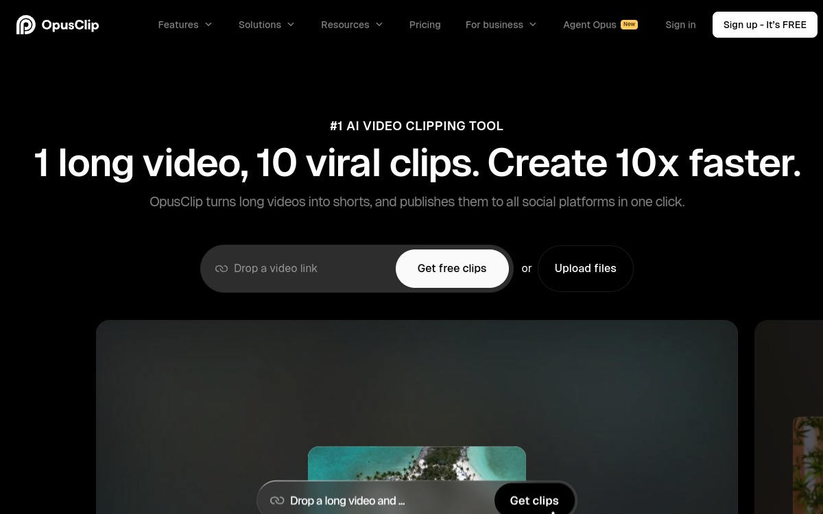 OpusClip website preview