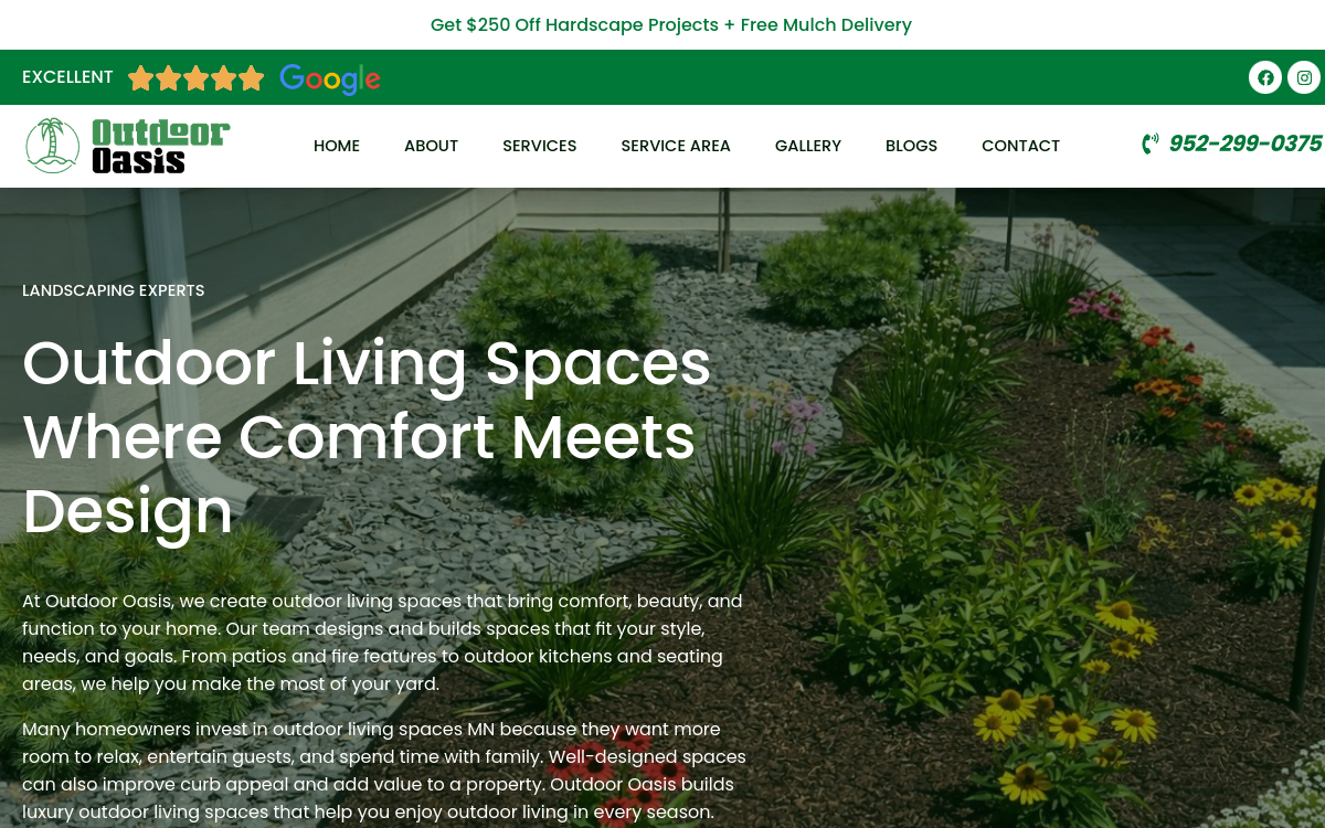 Outdoor Oasis website screenshot